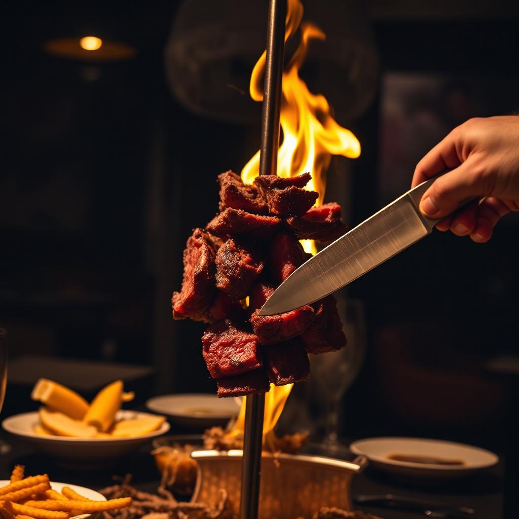 Beef doner on the spit